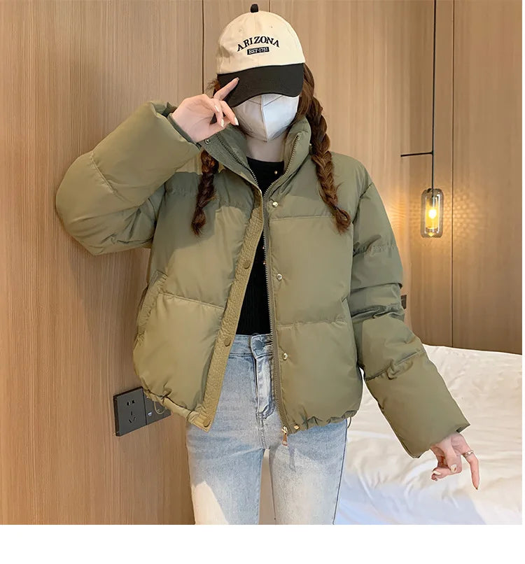 Women’s Short PU Leather Padded Jacket