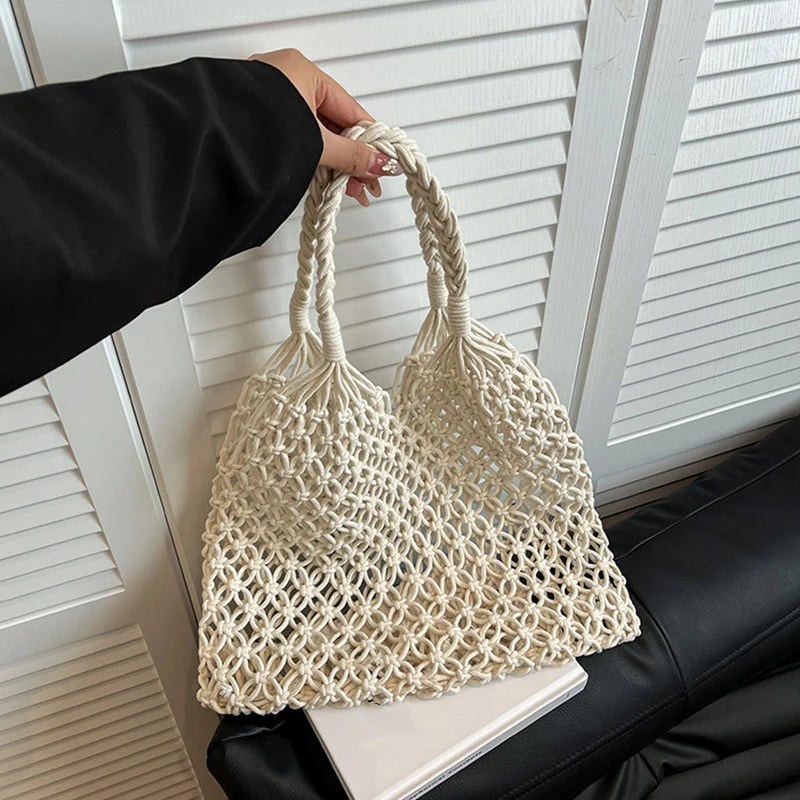 Women’s Hand-Woven Hollow Shoulder Tote