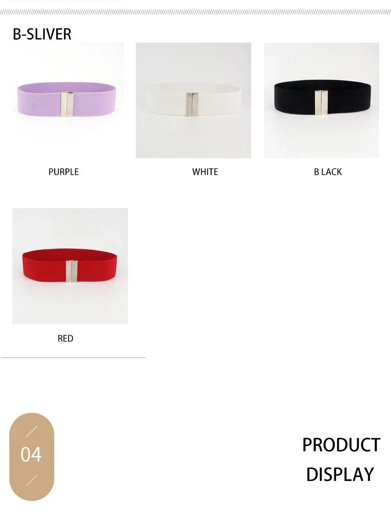 Women’s High-Quality Black Elastic Belt