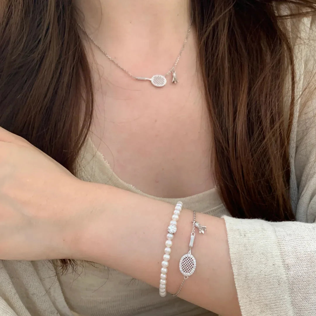 Women’s Badminton Racket Charm Bracelet