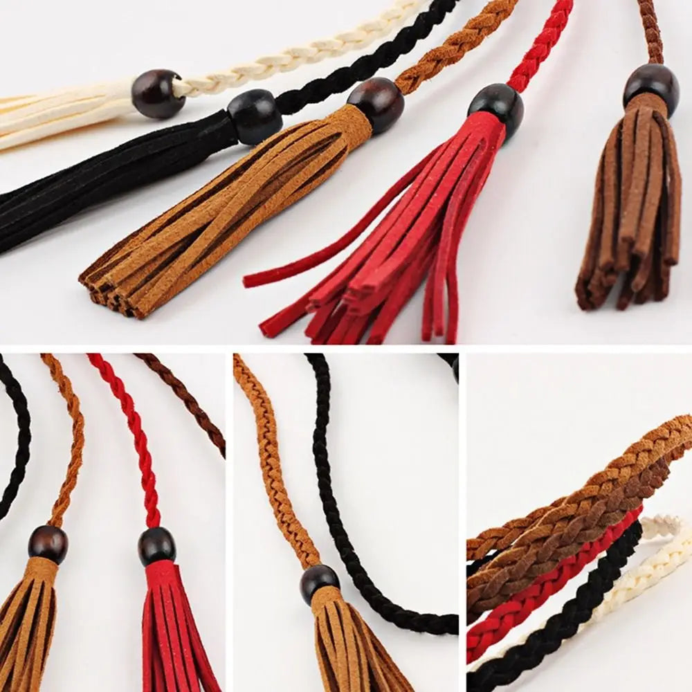 Women’s Boho Leather Braided Waist Belt