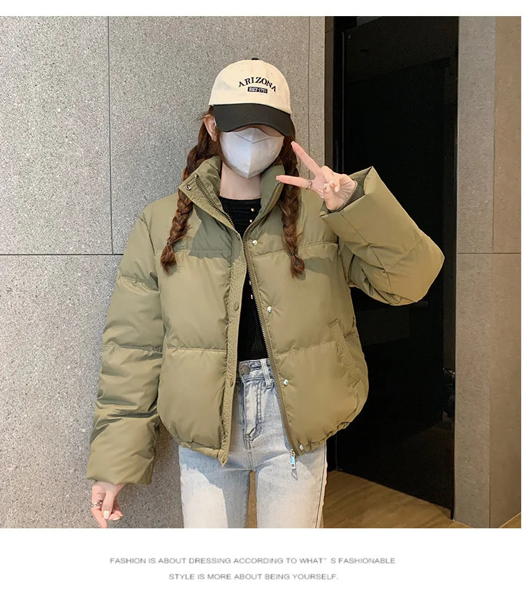 Women’s Short PU Leather Padded Jacket