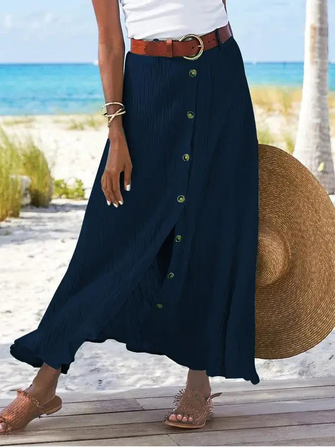 Women’s Cotton Linen A-Line Skirt