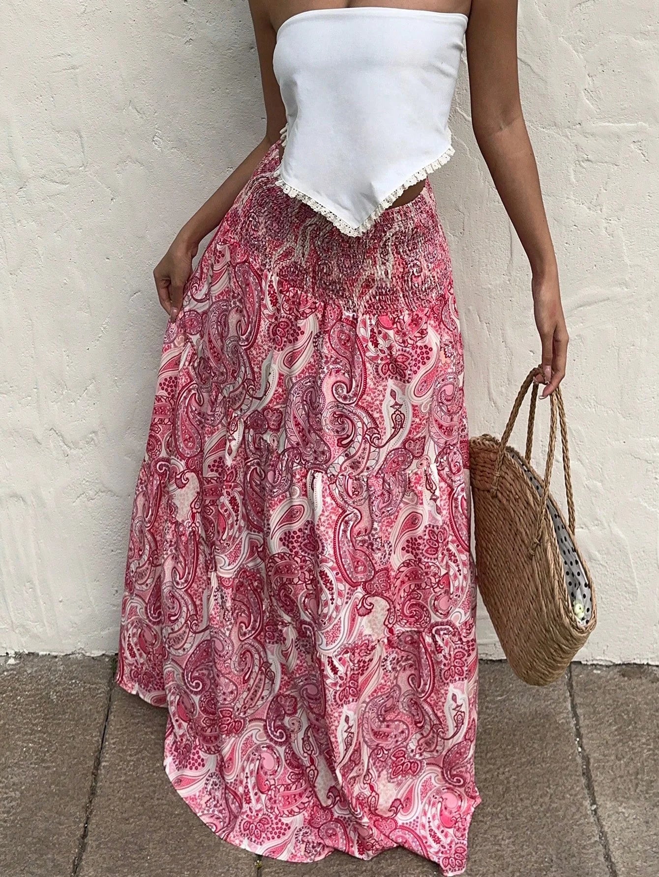 Women’s Elastic Waist A-Line Skirt