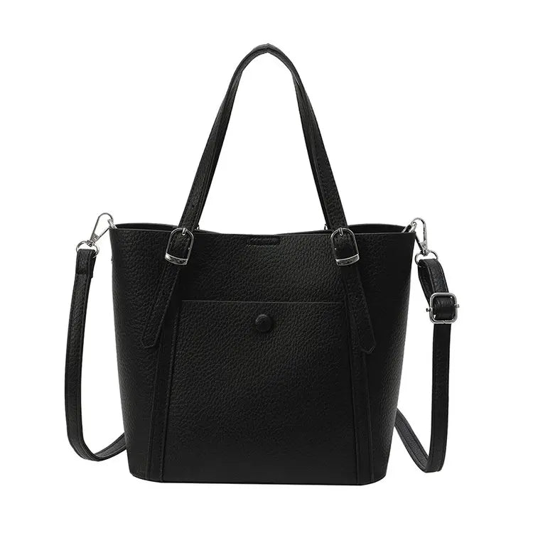 Women’s Designer Leather Handbag – Gold Accent