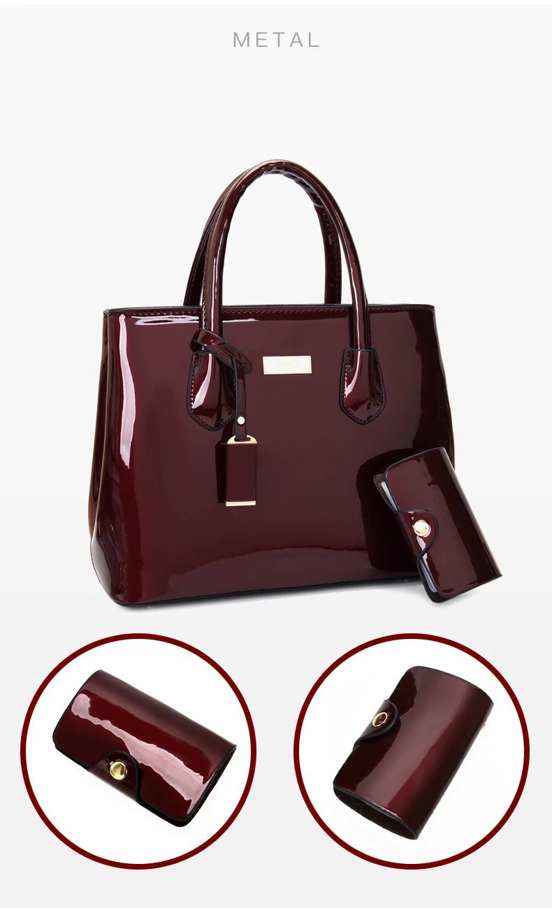Women’s Patent Leather Shoulder Tote