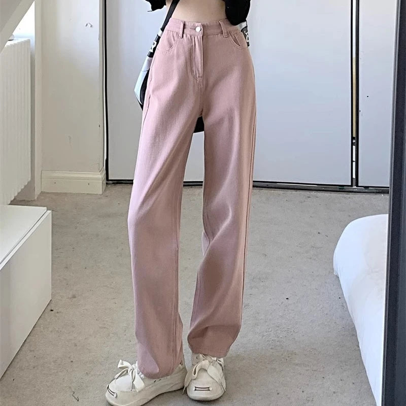 Women’s Vintage Wide-Leg High-Waist Jeans – Denim Pants
