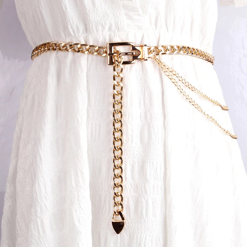 Women’s Multi-Layer Metal Chain Waist Belt