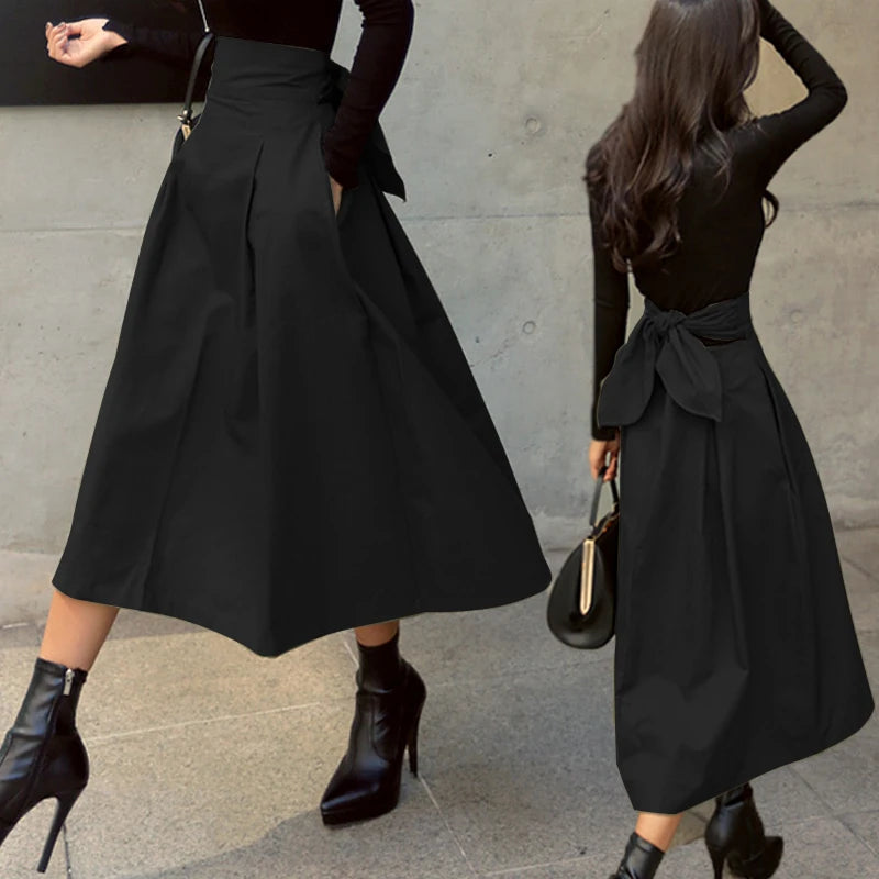 Women’s High-Waist Swing Skirt – Korean Fashion
