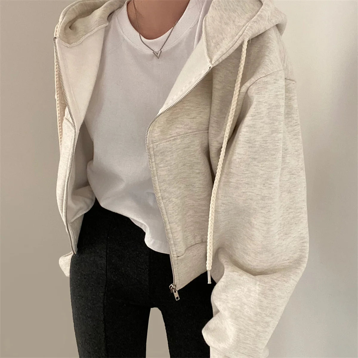 Women’s Retro Oversized Zip-Up Hoodie