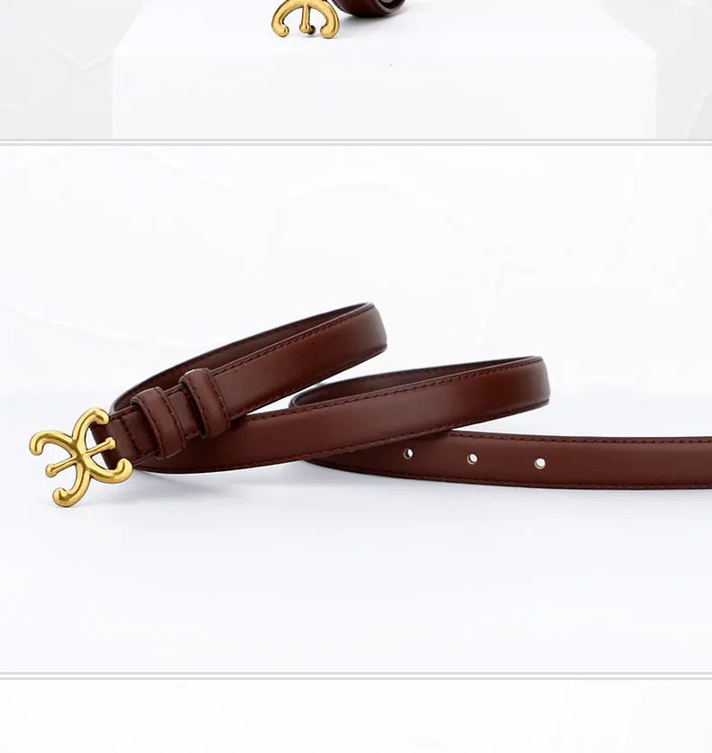 Women’s Luxury Leather Belt with Metal Buckle