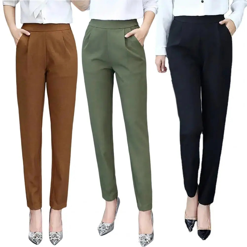 Women’s High-Waist Solid Suit Pants – Elegant Office & Business Trousers