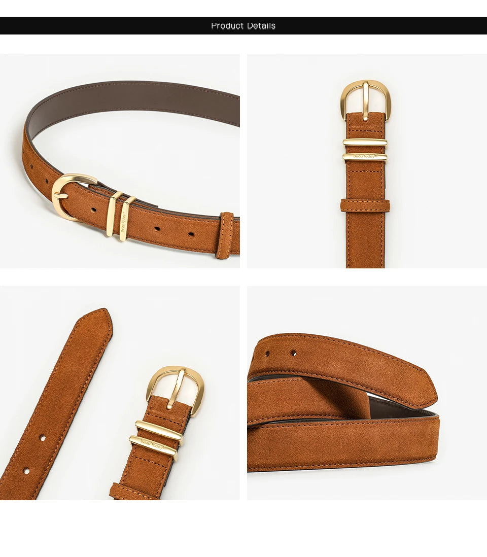 Women’s Leather Gold Buckle Belt