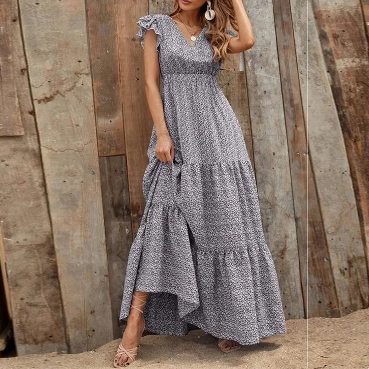 Women’s V-Neck Printed Dress