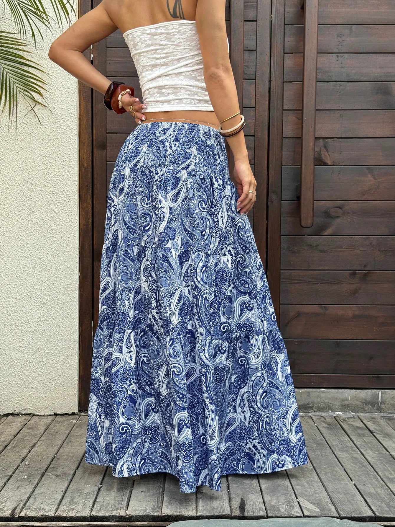 Women’s Elastic Waist A-Line Skirt