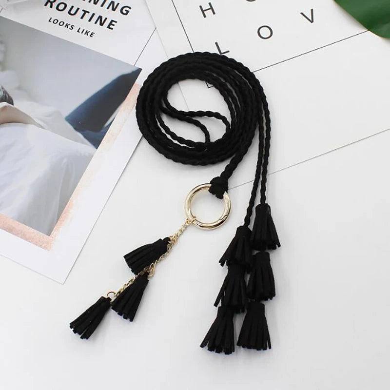 Women’s Boho Tassel Rope Belt