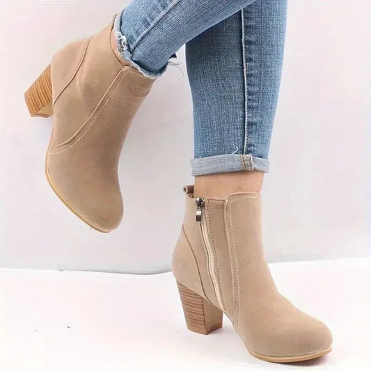Women’s Chunky Heel Chelsea Boots – Autumn Winter Fashion