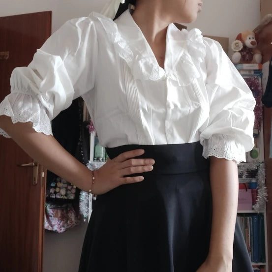 Women Blouse Female Shirt Summer Womens Blouses Spring Maxi Blusas Casual Elegant Vintage Long Sleeve Cotton Oversize Loose