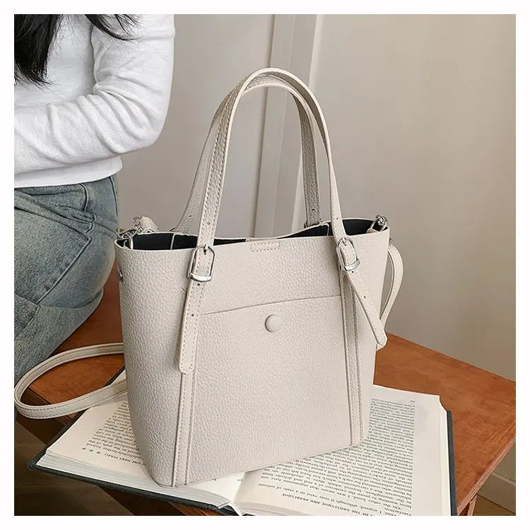 Women’s Designer Leather Handbag – Gold Accent