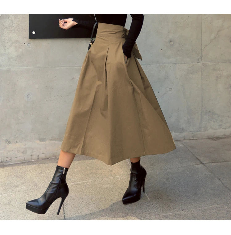 Women’s High-Waist Swing Skirt – Korean Fashion
