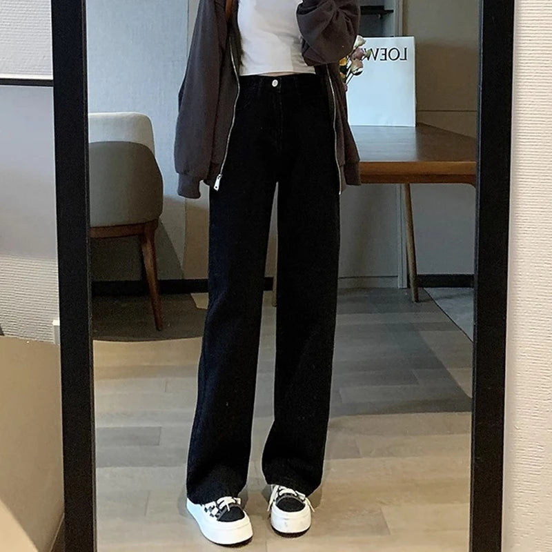 Women’s Vintage Wide-Leg High-Waist Jeans – Denim Pants