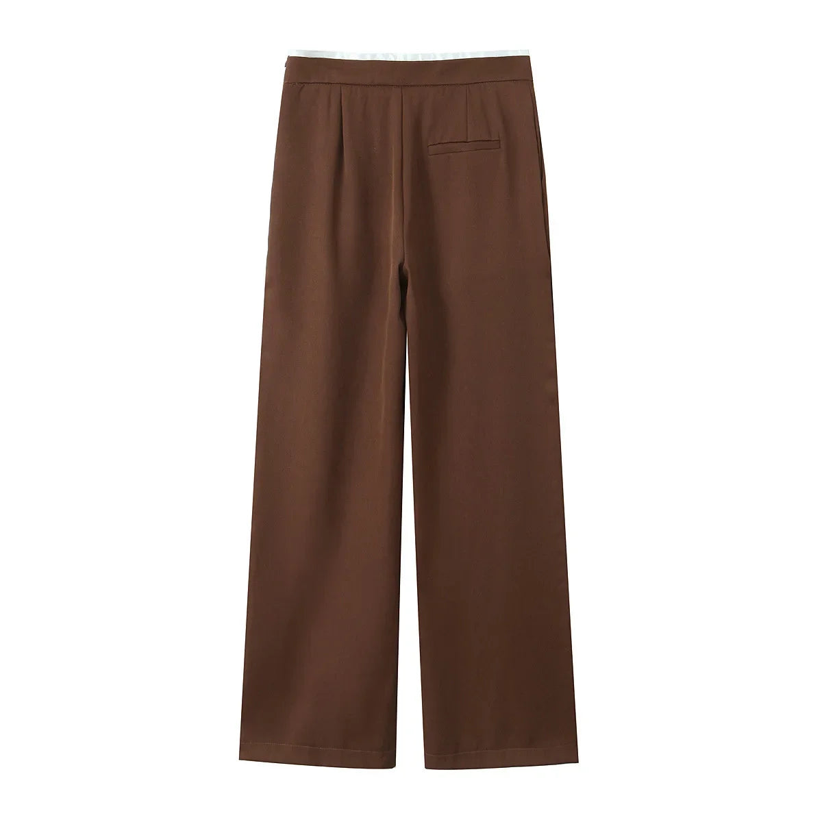 Women’s Wide-Leg Pants – Double Waistband, High Elastic, Drawstring & Side Pockets