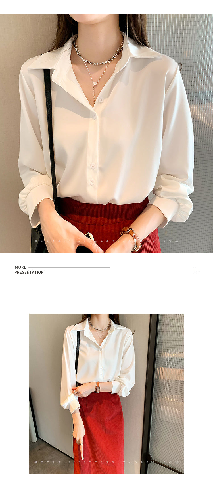 Casual Chiffon Blouse – Long Sleeve, Loose Fit