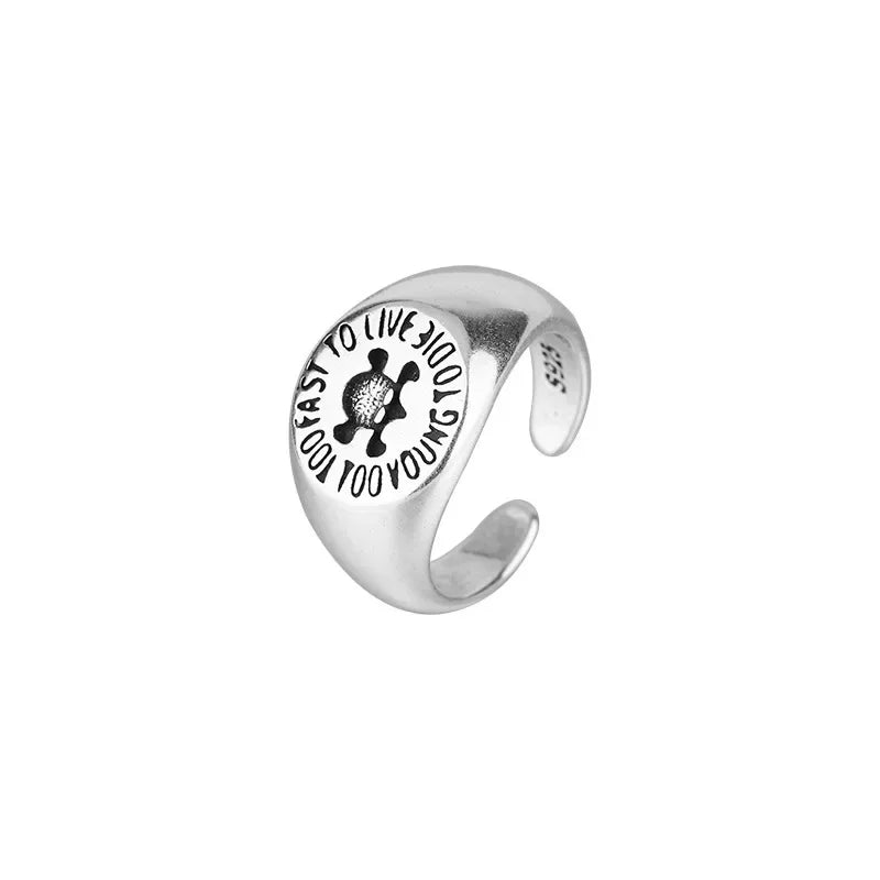 Women’s Punk Geometric Silver Ring
