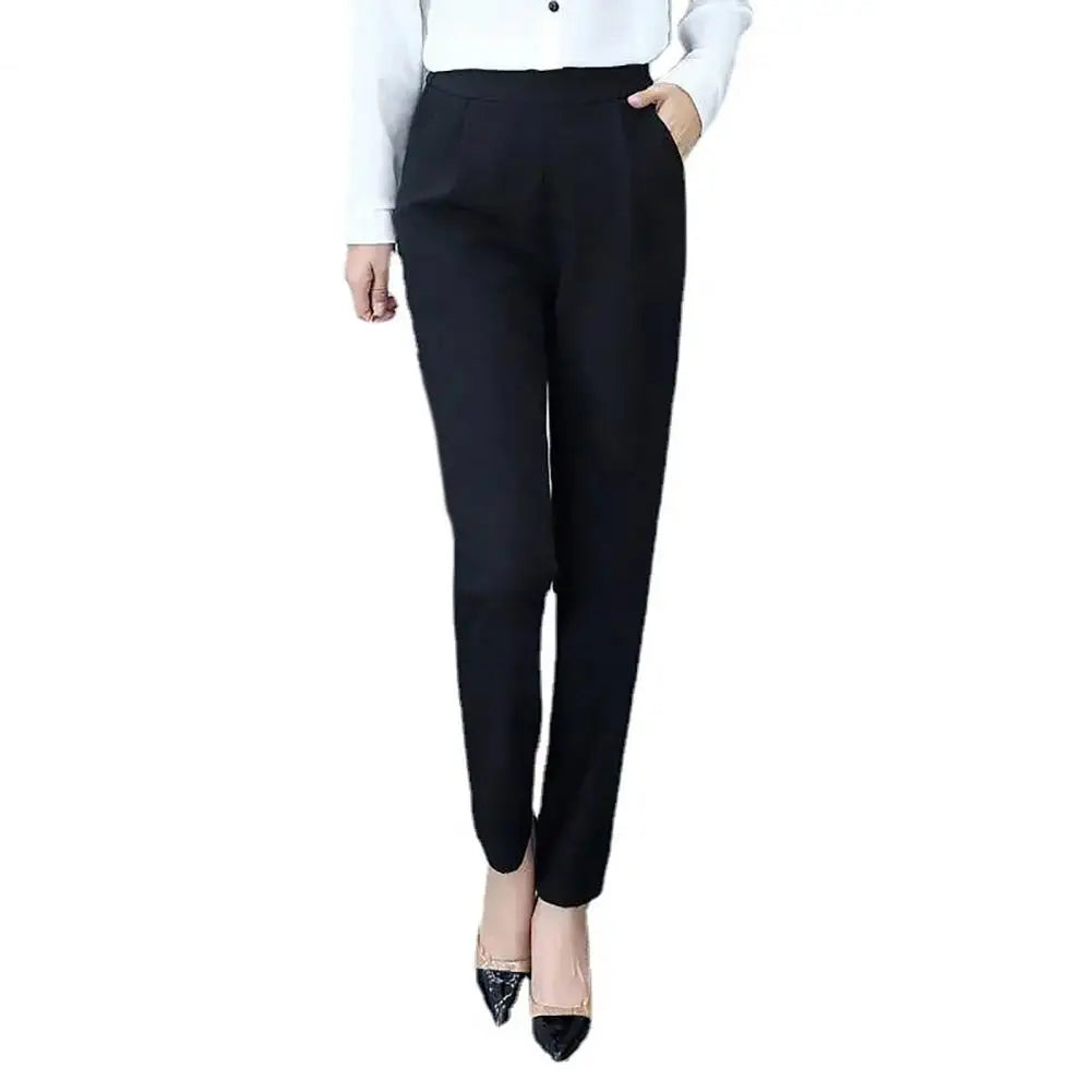 Women’s High-Waist Solid Suit Pants – Elegant Office & Business Trousers