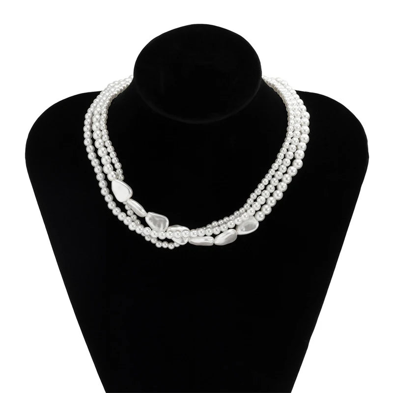 Women’s Multi-Layer Pearl Choker Necklace