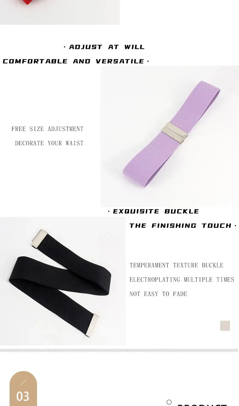 Women’s High-Quality Black Elastic Belt