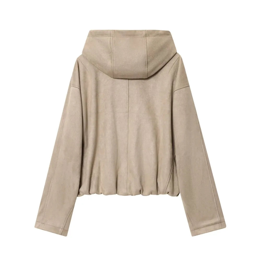 Women’s Hooded Suede Jacket