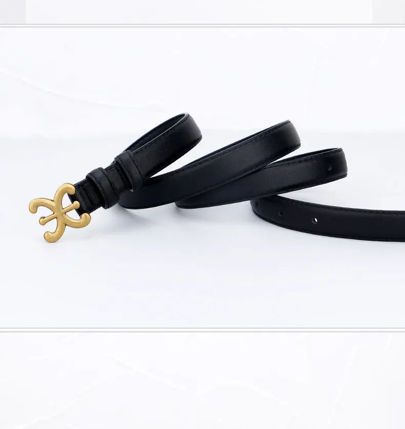 Women’s Luxury Leather Belt with Metal Buckle