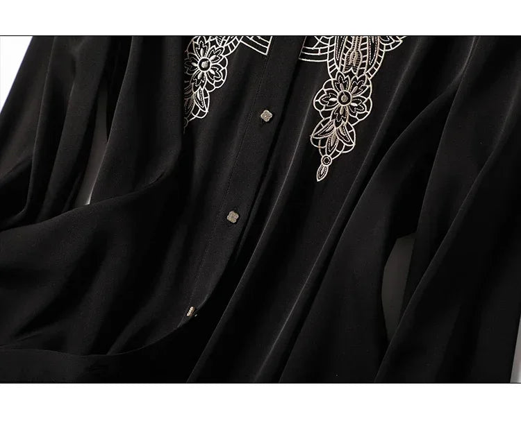 New arrived blouses for women Fashion elegan embroidery ladies shirts Button-Down Tops