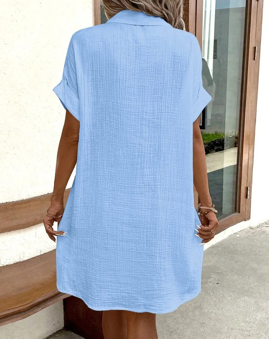 Women’s Casual Buckle Skirt – Medium-Length Summer Dress