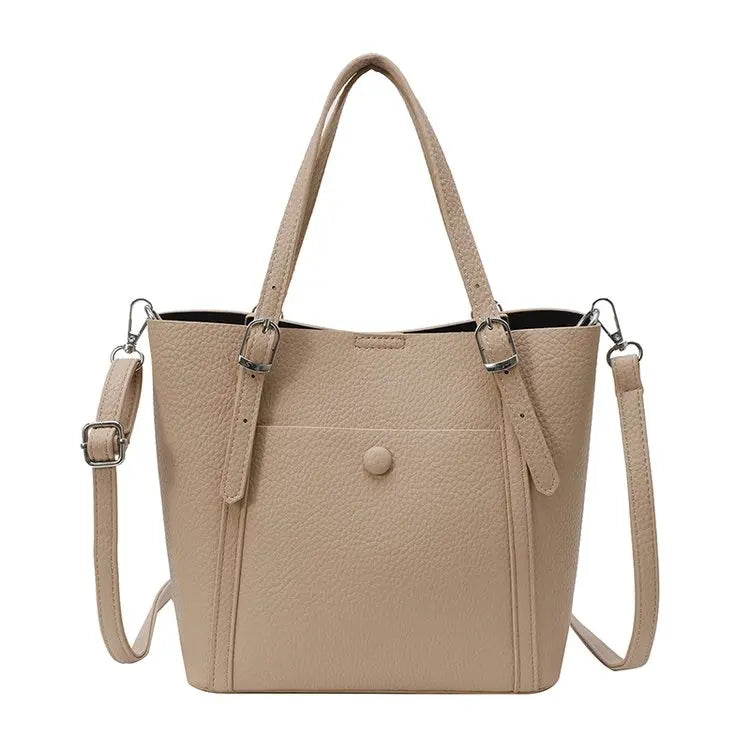 Women’s Designer Leather Handbag – Gold Accent