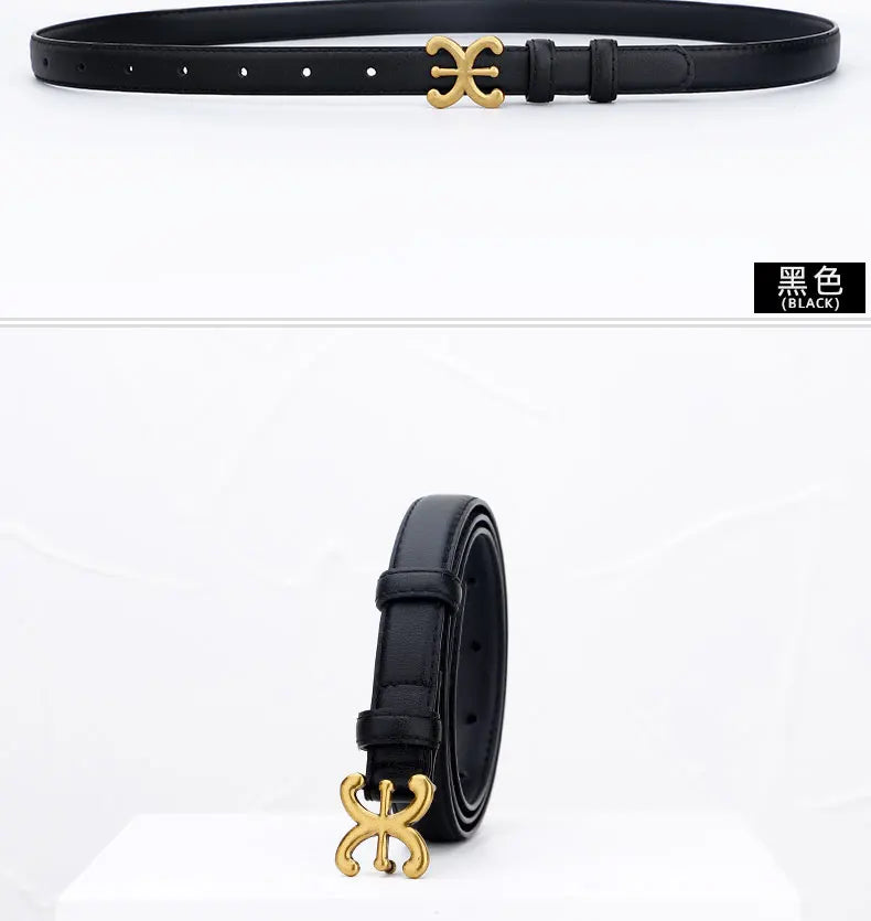 Women’s Luxury Leather Belt with Metal Buckle