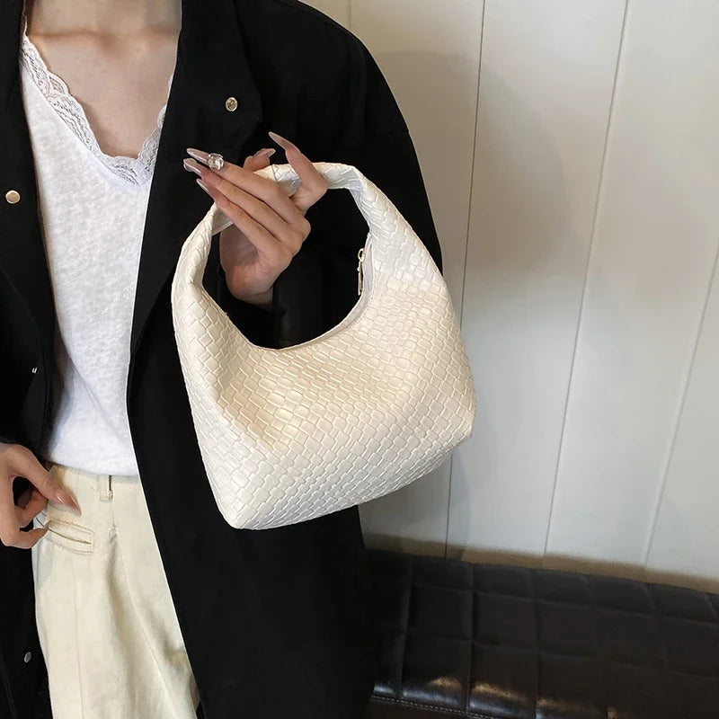 Women’s Woven PU Leather Handbag