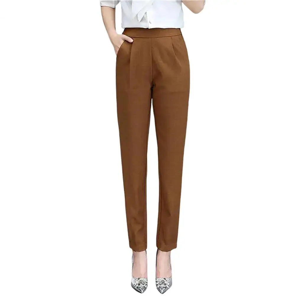 Women’s High-Waist Solid Suit Pants – Elegant Office & Business Trousers