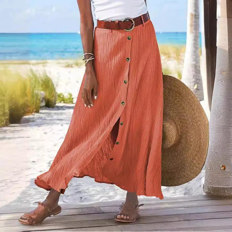 Women’s Cotton Linen A-Line Skirt