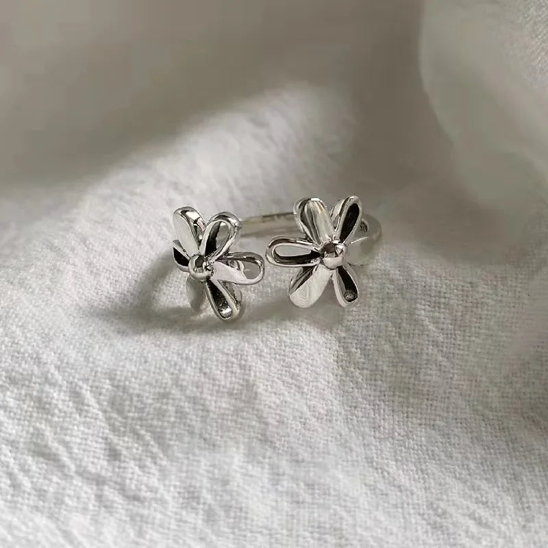 Women’s Punk Geometric Silver Ring