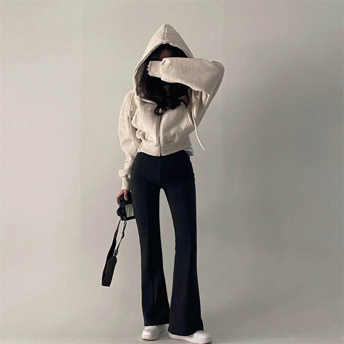 Women’s Retro Oversized Zip-Up Hoodie