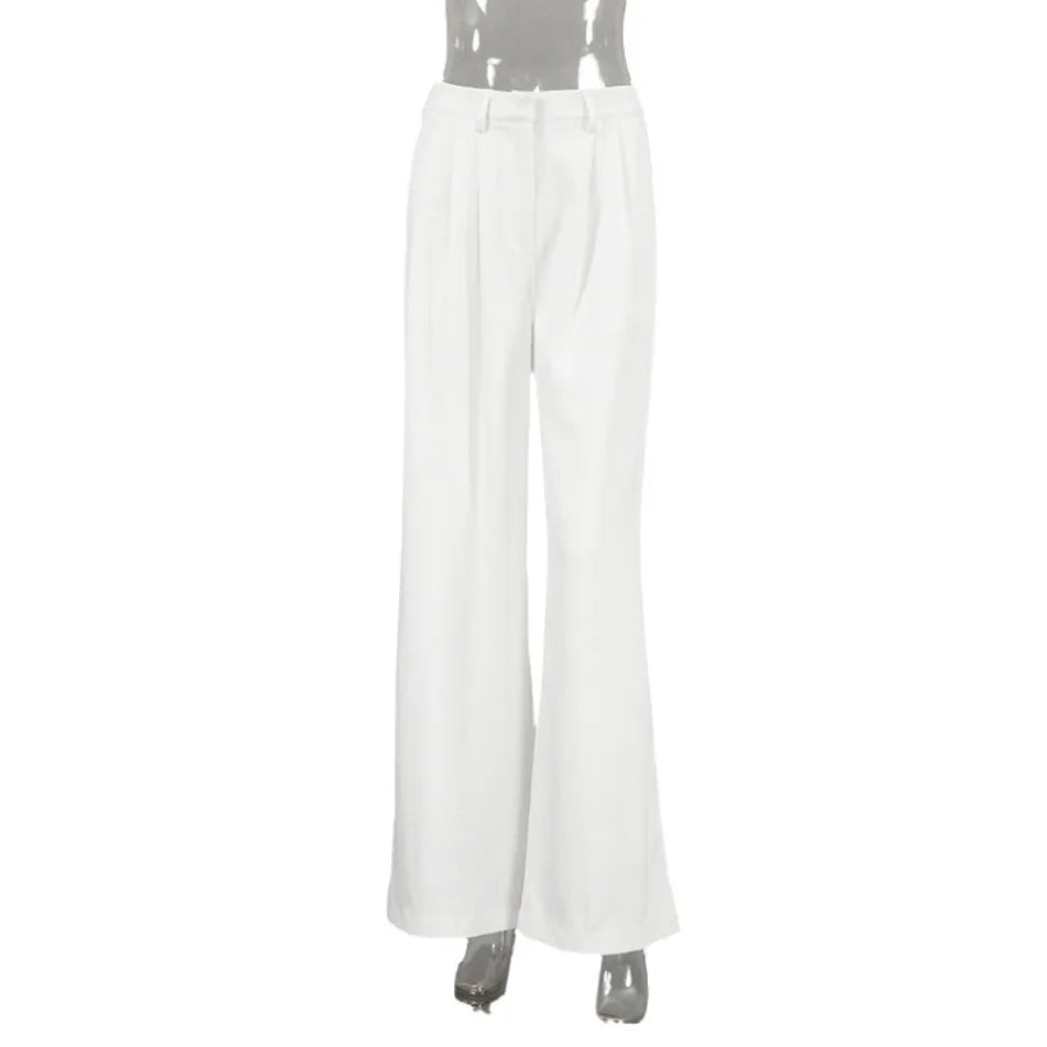 Women’s High-Waist Straight Suit Pants – Elegant Casual Loose Trousers