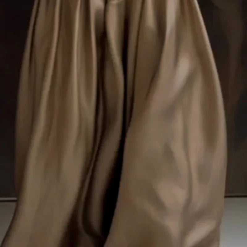 Women’s High-Waist Pleated Wide Pants – Casual Loose Solid Color Trousers