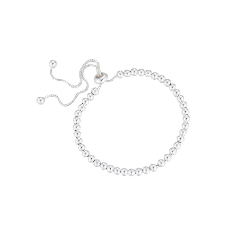 Unisex 925 Sterling Silver Bead Bracelet