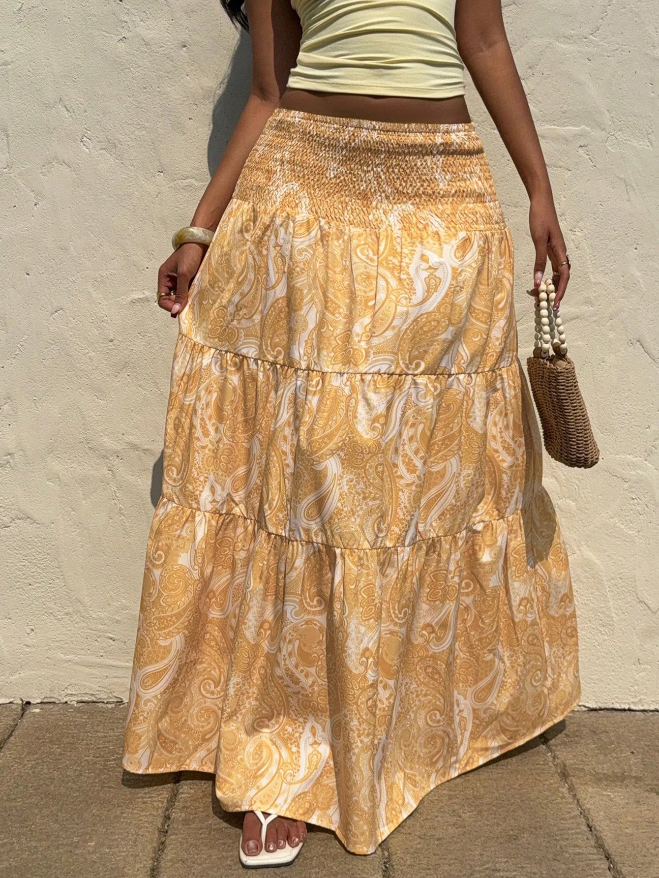 Women’s Elastic Waist A-Line Skirt