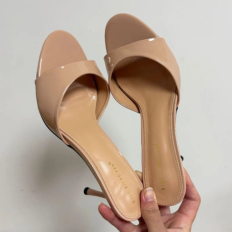 Women’s Thin Heel Round-Toe Slides