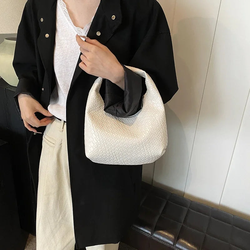 Women’s Woven PU Leather Handbag