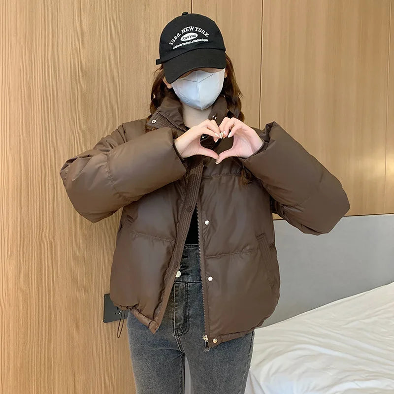 Women’s Short PU Leather Padded Jacket