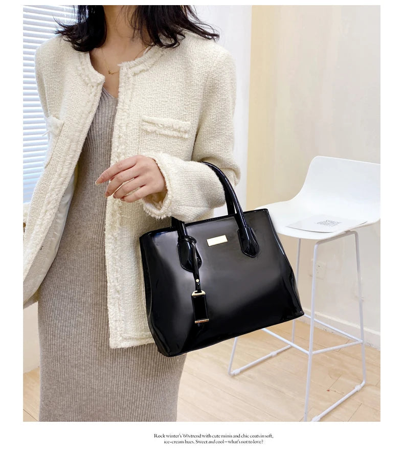 Women’s Patent Leather Shoulder Tote
